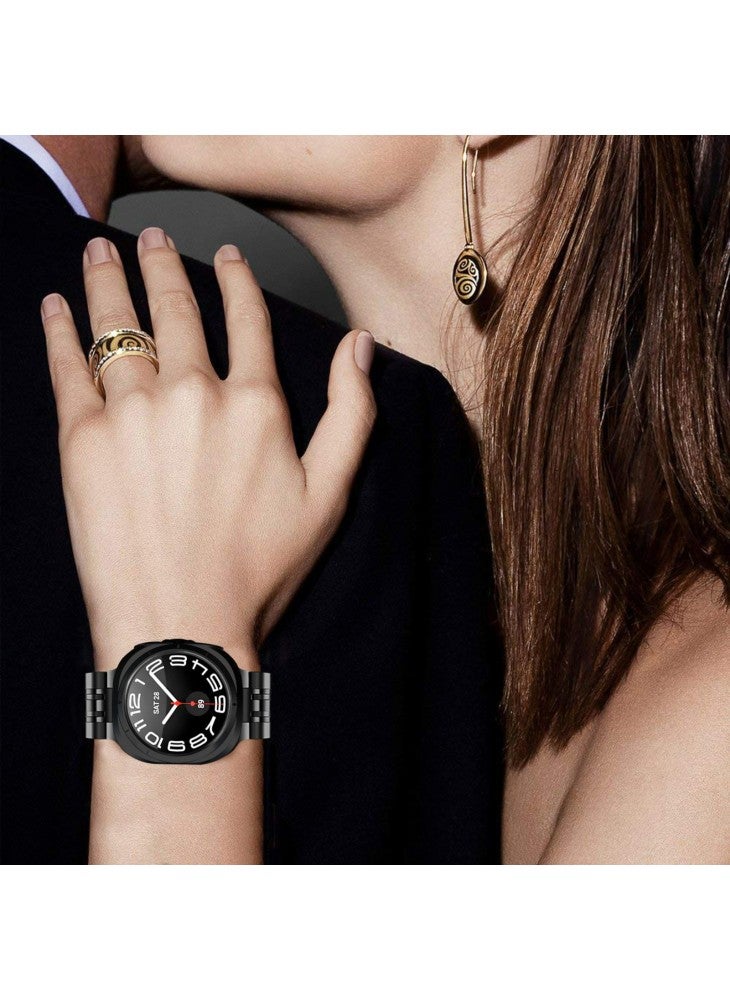 Beauenty Watch Band For Samsung Galaxy Watch Ultra (2025) 47mm/Ultra 47mm Integrated 7-Bead Stainless Steel Strap - Black - Image 4