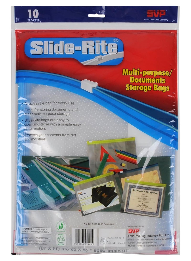 Slide-Rite Slider Bags 35 cm x 25 cm x 35 cm Clear Pack of 2  - Image 3