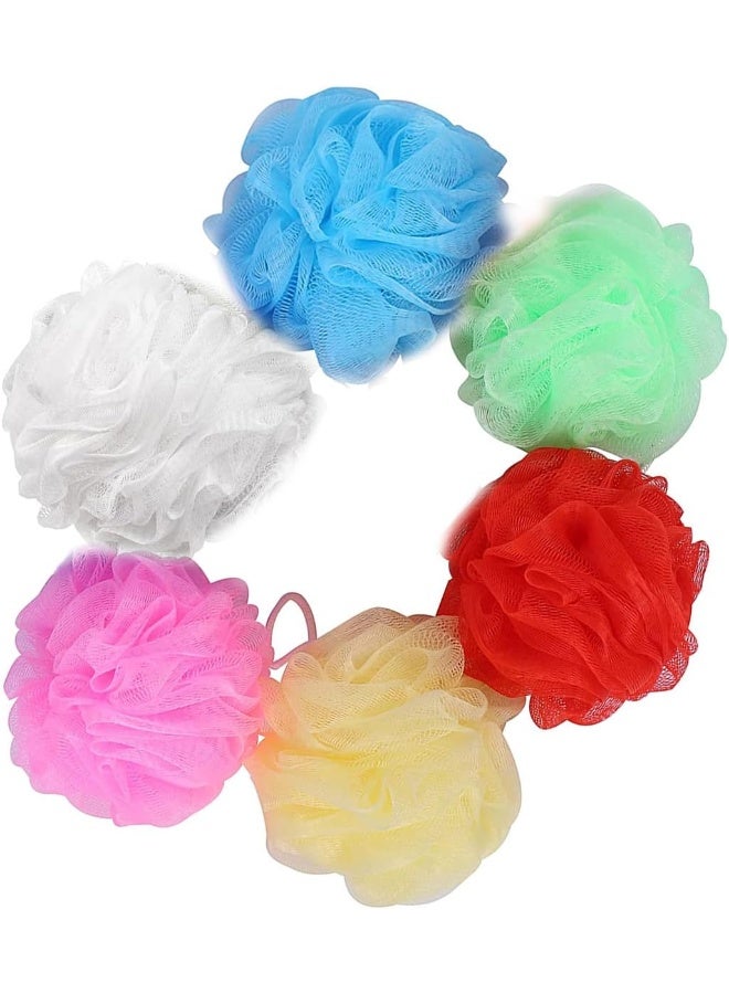 ECVV إسفنجة استحمام ECVV شبكية من 6 ألوان، كرة استحمام شبكية لطيفة على البشرة، مقشر استحمام للرجال والنساء والأطفال، عبوة من 6 قطع - Image 1