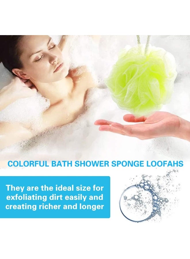 ECVV إسفنجة استحمام ECVV شبكية من 6 ألوان، كرة استحمام شبكية لطيفة على البشرة، مقشر استحمام للرجال والنساء والأطفال، عبوة من 6 قطع - Image 3