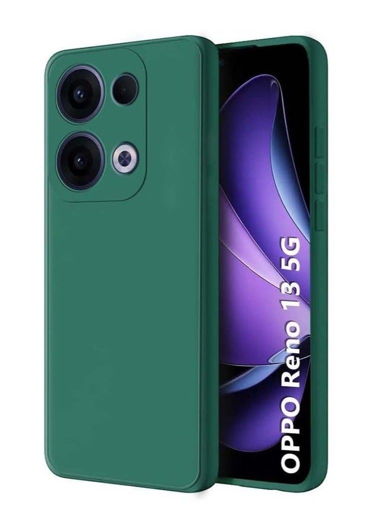 TIGER OPPO Reno 13 5G Case Cover | Soft-Touch Silicone with Matte Finish | Inner Fabric Lining for Extra Protection | Shockproof & Scratch-Resistant | Slim, Lightweight & Durable Back Cover for OPPO Reno 13 (6.5-Inch) – Green - Image 1