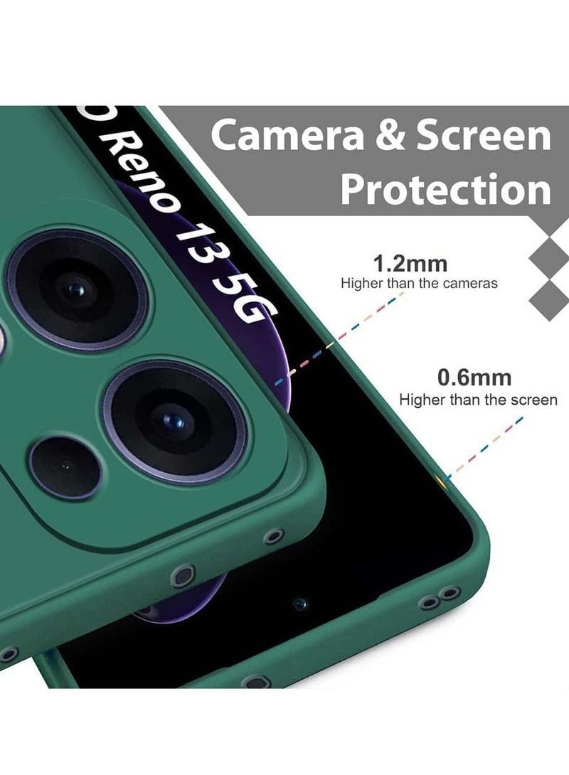 TIGER OPPO Reno 13 5G Case Cover | Soft-Touch Silicone with Matte Finish | Inner Fabric Lining for Extra Protection | Shockproof & Scratch-Resistant | Slim, Lightweight & Durable Back Cover for OPPO Reno 13 (6.5-Inch) – Green - Image 3