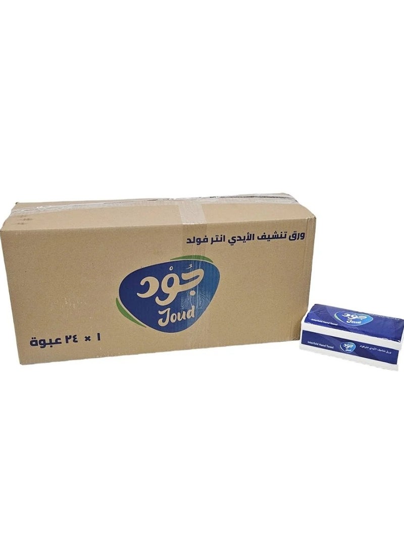 Joud Interfold Hand Drying Wipes 150 2Ply Soft Facial Tissues 24 Pack - Image 2