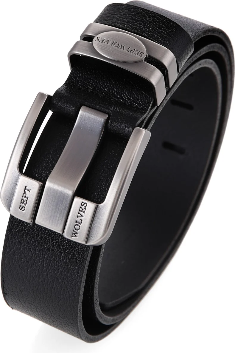 سيبتولفز Genuine Leather Men's Belt with Metal Buckle