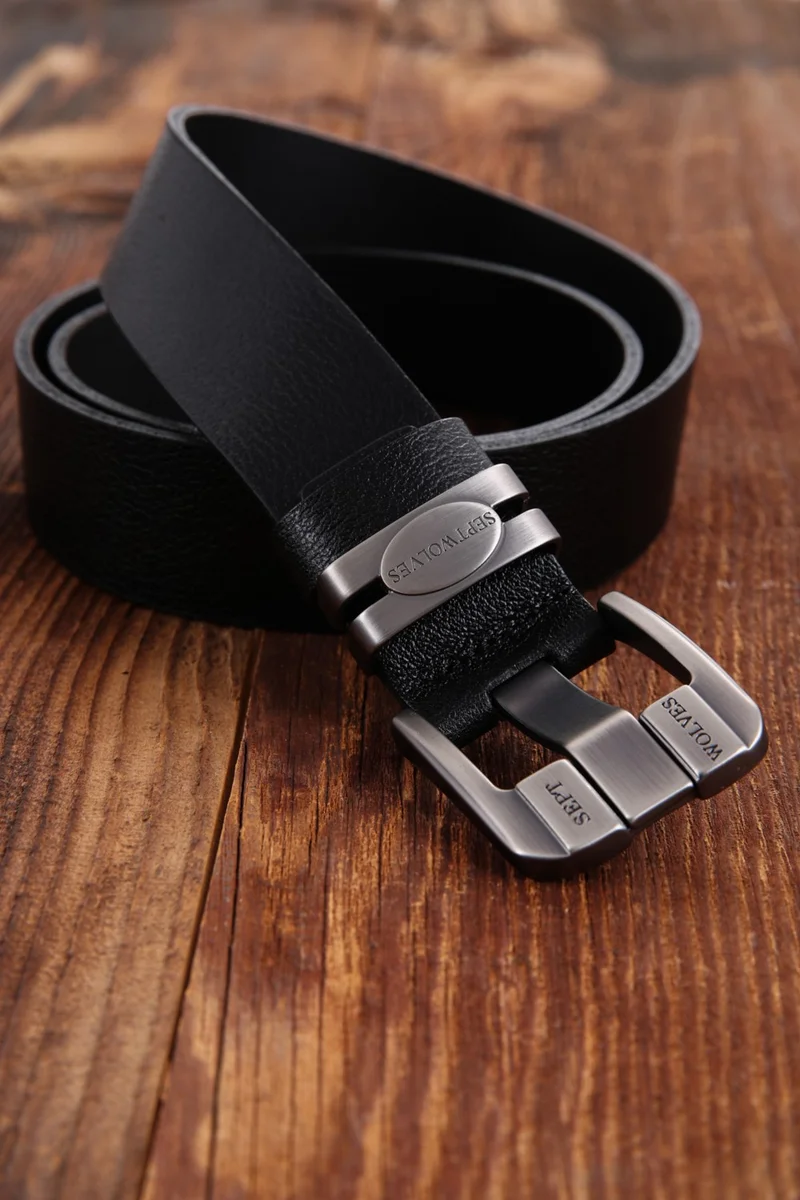 سيبتولفز Genuine Leather Men's Belt with Metal Buckle