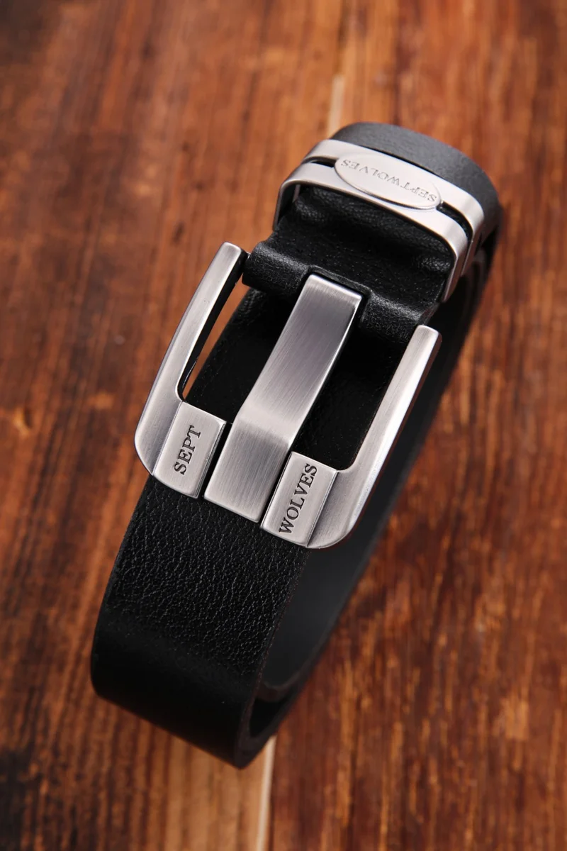 سيبتولفز Genuine Leather Men's Belt with Metal Buckle