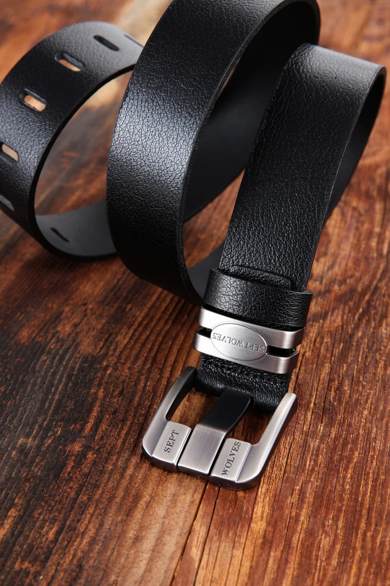 سيبتولفز Genuine Leather Men's Belt with Metal Buckle