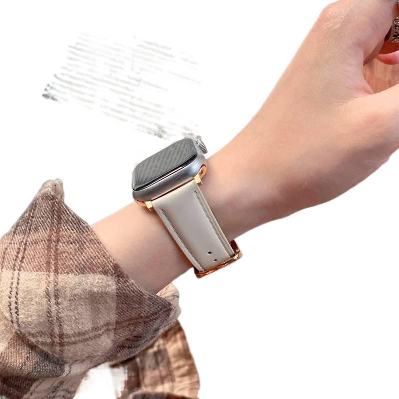 AD Brown Classic Leather Strap Smartwatch Band Compatible with Apple Watch Ultra with Adjustable Fit Replacement Strap for Daily Wear - Image 5
