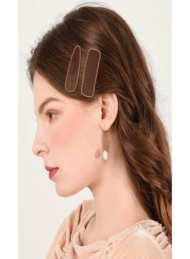 CURASA Rhinestone Snap Hair Clips 6PCS Water Drop & Rectangle Hair Barrettes Non-Slip Duckbill Hairpins Cute Hairclip Elegant Gold Crystal Edging French Neutral Hair Accessories - Image 3