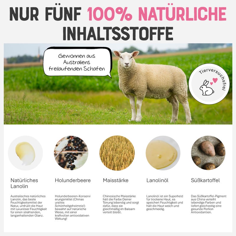 Dr. Lipp Superfood Lip Tint Sweet Potato 8ml â€“ 4-in-ONE Ultra Moisturising Tinted Lip Balm, Lip Gloss, Cheek Blush & Glossy Eyeshadow â€“ 100% Natural â€“ Fragrance & Cruelty Free - Image 5