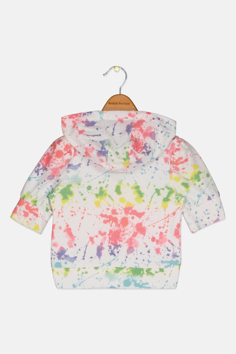 Chaser Toddlers Girl Tie Dye Long Sleeves Hoodies, Multicolor - Image 2