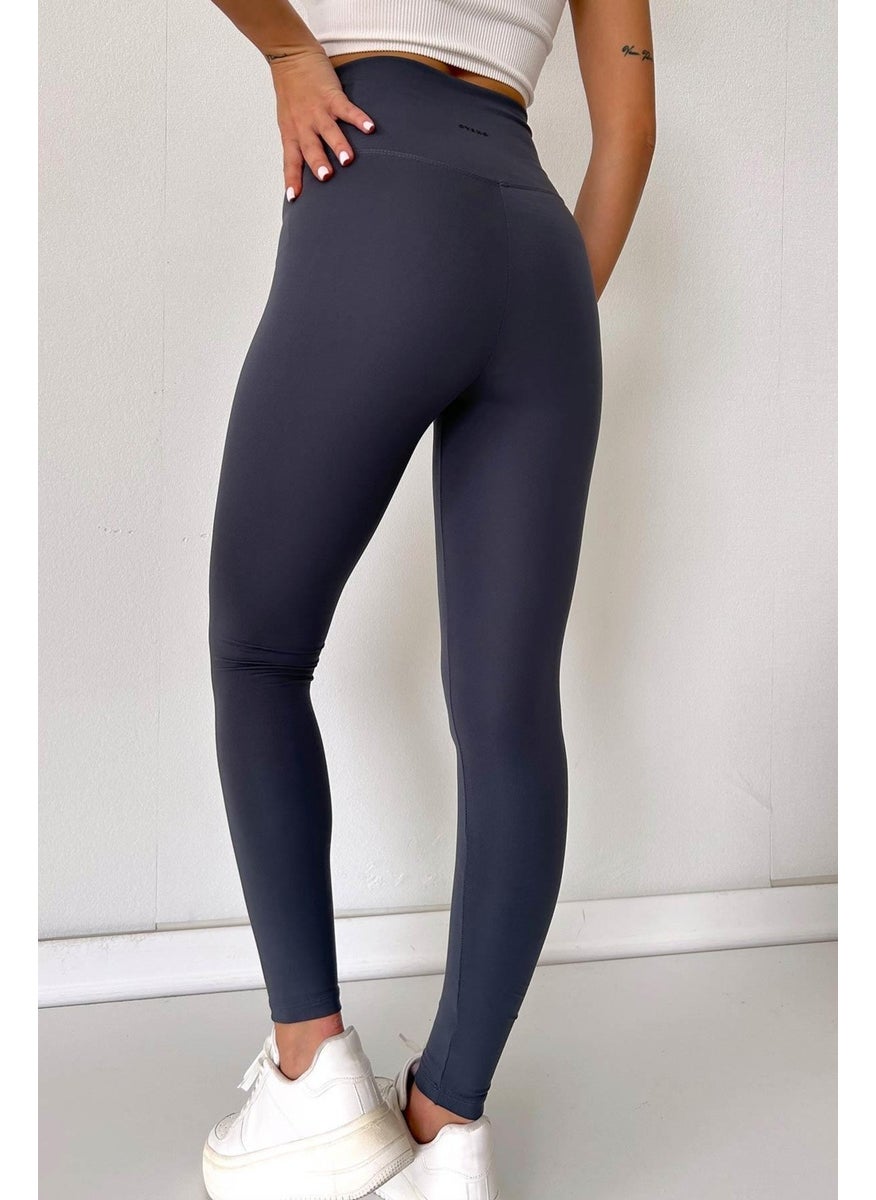 Tena Women's Anthracite High Waist Slimming Modal Fabric Leggings  - Image 3