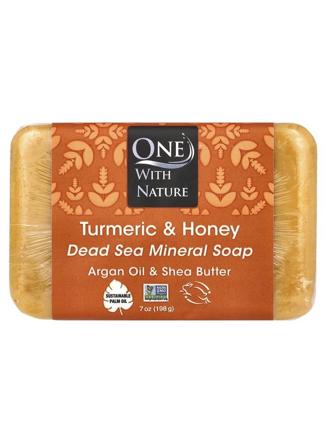 ONE WITH NATURE Soap Bar Turmeric Honey, 7 oz - Image 1