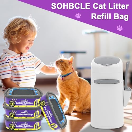 SOHBCLE Upgraded Cat Litter Refill Bags|8-Pack Cartridges Compatible with Genie Cat Litter Refills Standard,Plus and Style Pail |7-Layer Superior Odor Control (NOT Compatible with XL) - Image 3