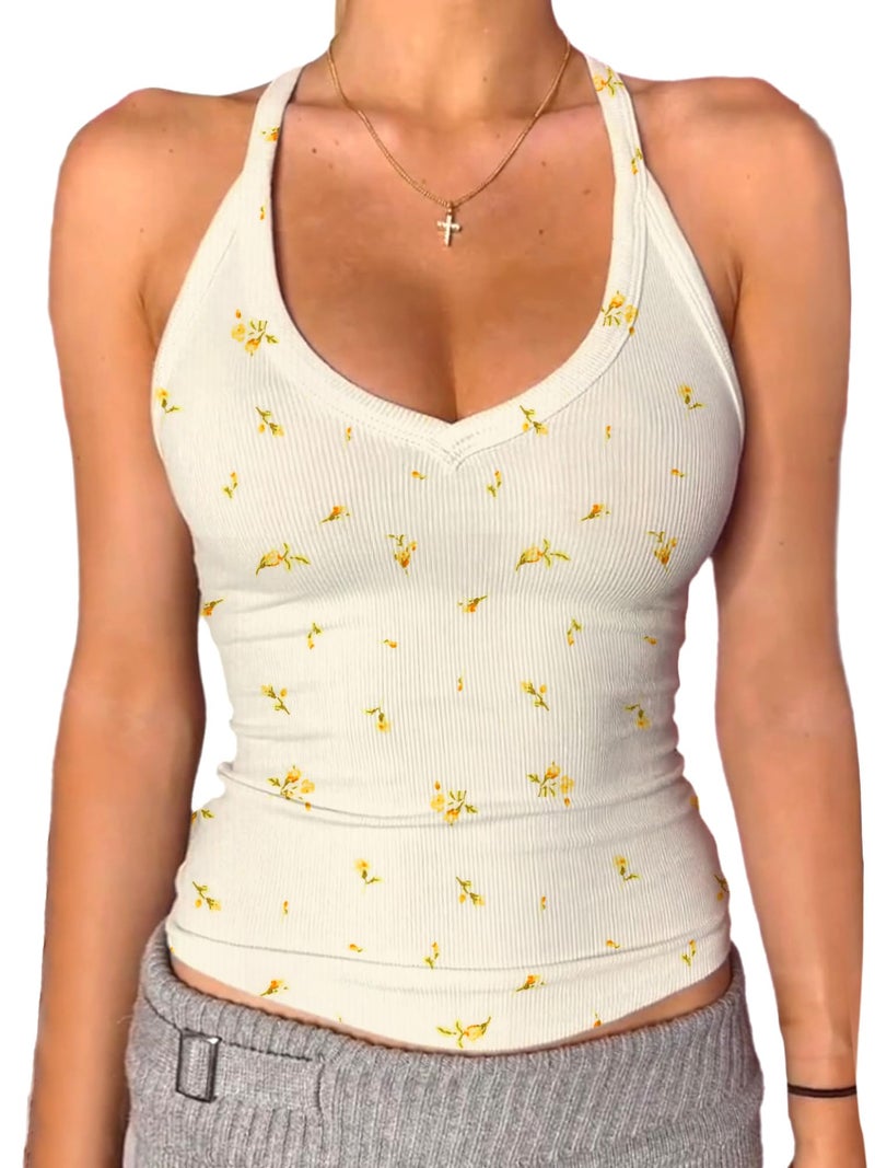 Danysu Spring Tops for Women 2025 Sexy Tank Top for Women with Built in Bra Camisole Trendy Going Out Womens Tops Marigold Rosebud M - Image 1