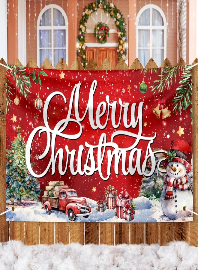 Sophena Large Christmas Banner Decorations Red Flag Outdoor 72x44 Inch, Merry Christmas Gifts for Indoor Home House Decor Party Supplies, Yard Sign Background for Photography - Image 1