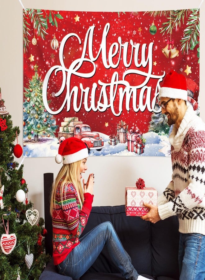 Sophena Large Christmas Banner Decorations Red Flag Outdoor 72x44 Inch, Merry Christmas Gifts for Indoor Home House Decor Party Supplies, Yard Sign Background for Photography - Image 4