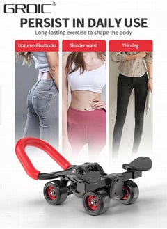 GROIC AB Roller Wheel for Core Workout, Ab Roller Automatic Rebound Abdominal Wheel Kit, Ab Exercise Equipment for Abdominal & Core Strength Training, Home Gym Fitness Equipment with Knee Pad  - Image 4