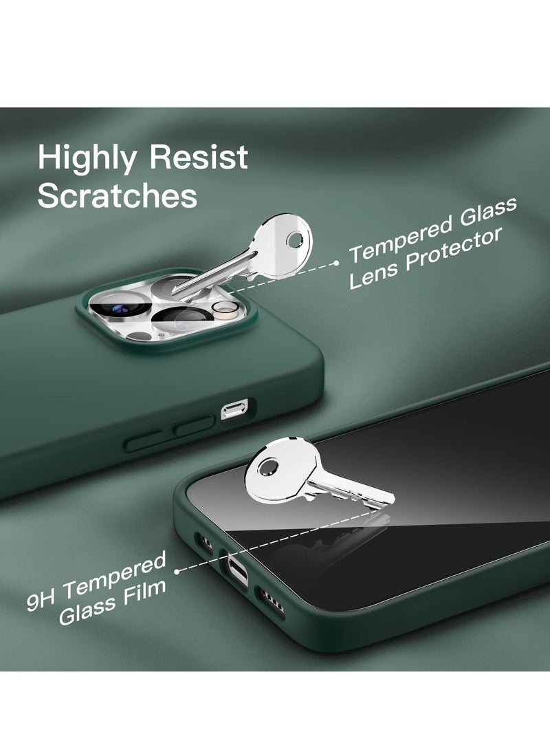 BORTONY - iPhone 15 Pro Case Cover with 2 Pack Screen Protector + 2 Pack Camera Lens Protector Liquid Silicone Full Body Protection Shockproof Drop Protection Case 6.1 inches - Image 1