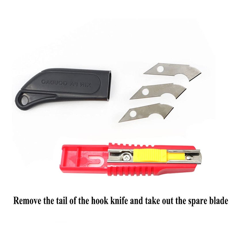PZRT Hook Knife PVC Acrylic Board Plastic Plexiglass Hook Knife Cutting Tool with 10 Replacement Blades 161 X25X11mm - Image 2