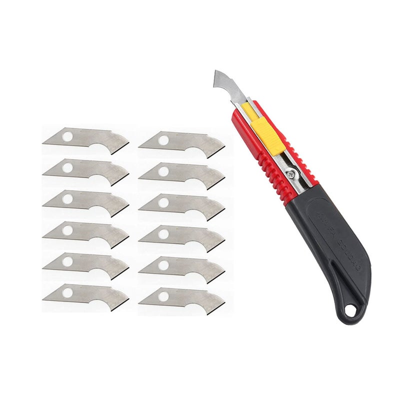 PZRT Hook Knife PVC Acrylic Board Plastic Plexiglass Hook Knife Cutting Tool with 10 Replacement Blades 161 X25X11mm - Image 1