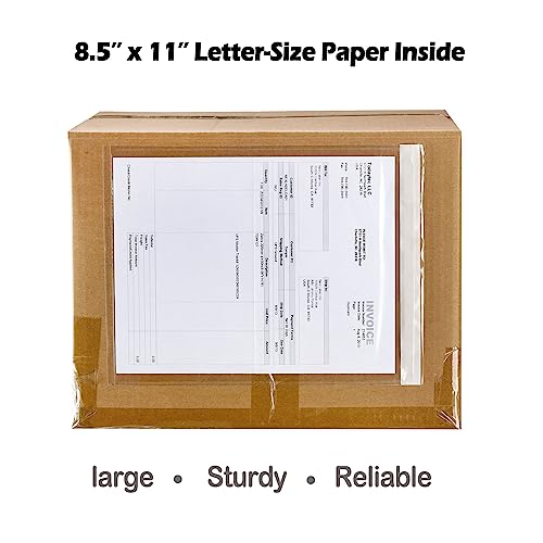 BEUYI 2.5 Mil Premium Clear 9.5'' x 12'' Packing List Envelopes, Adhesive Shipping Label/Documents Pouches/Sleeves for Full Page Letter-size (8.5''x11'') Papers (50 Pack) - Image 2