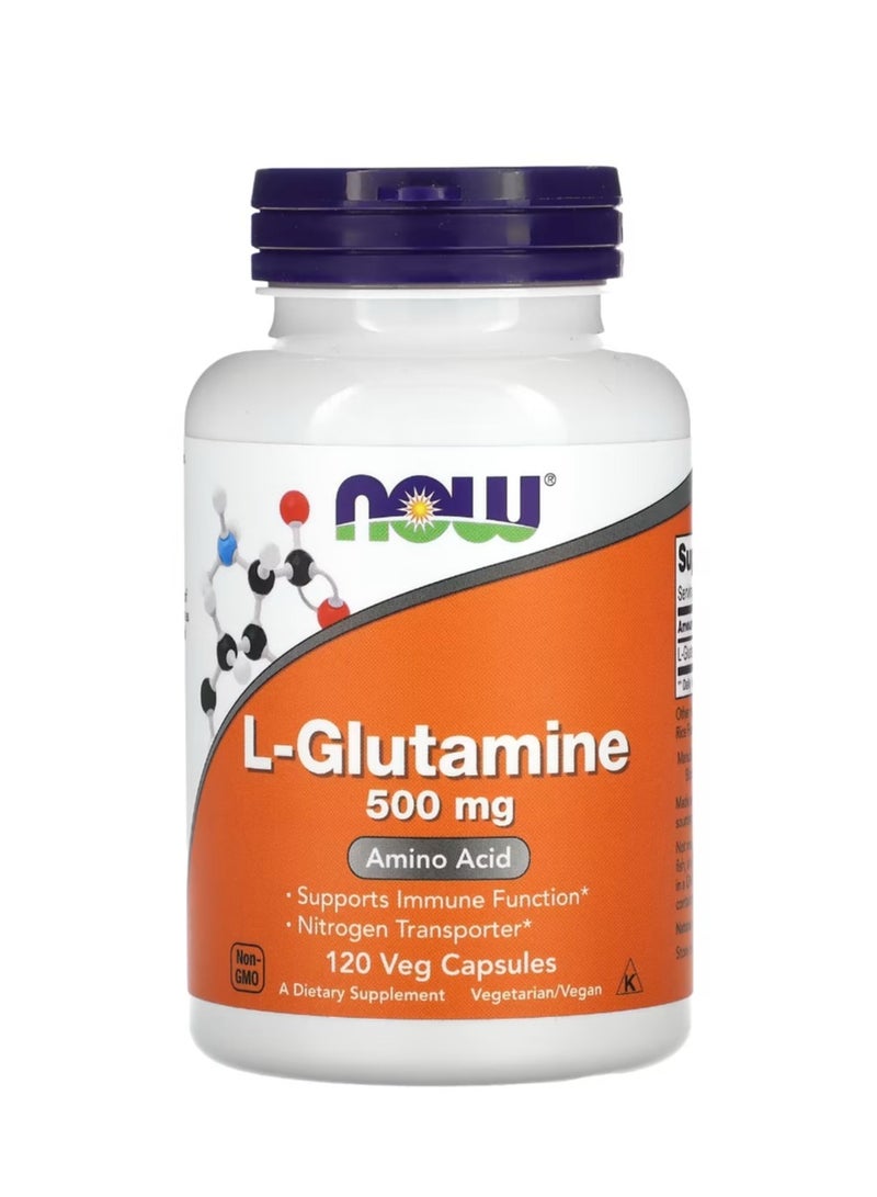now L-Glutamine 500 mg 120 Veg Capsules - Image 1