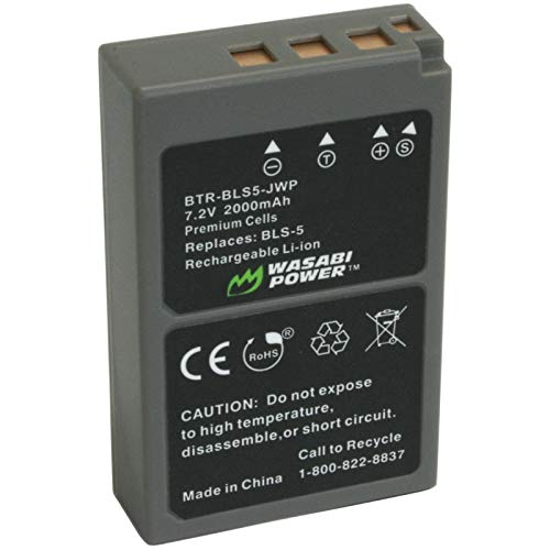 Wasabi Power Battery for Olympus BLS-5, BLS-50, PS-BLS5 & E-420, E-450, E-600, E-620, Pen E-P1, E-P2, E-P3, E-PL1, E-PL3, E-PM1, OM-D E-M10 Mark II, III, IIIs, IV - Image 1
