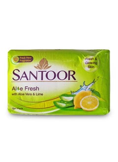 Santoor Aloe Fresh Aloevera & Lime Soap 150 G (Pack Of 3)  - Image 1