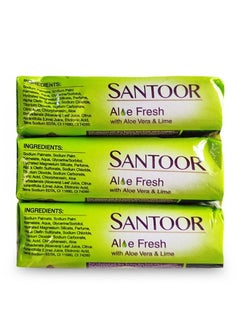 Santoor Aloe Fresh Aloevera & Lime Soap 150 G (Pack Of 3)  - Image 3