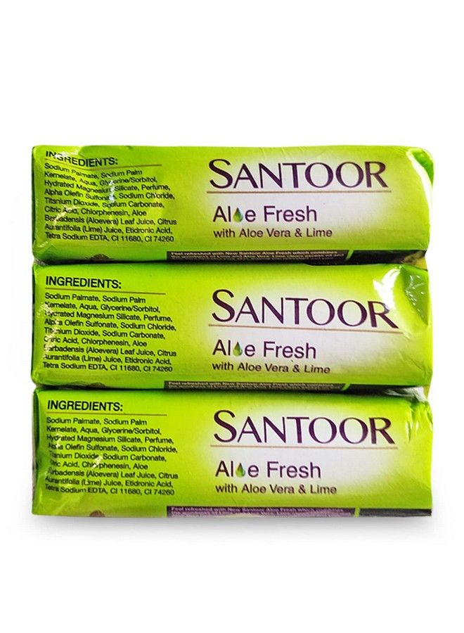 Santoor Aloe Fresh Aloevera & Lime Soap 150 G (Pack Of 3) - Image 3