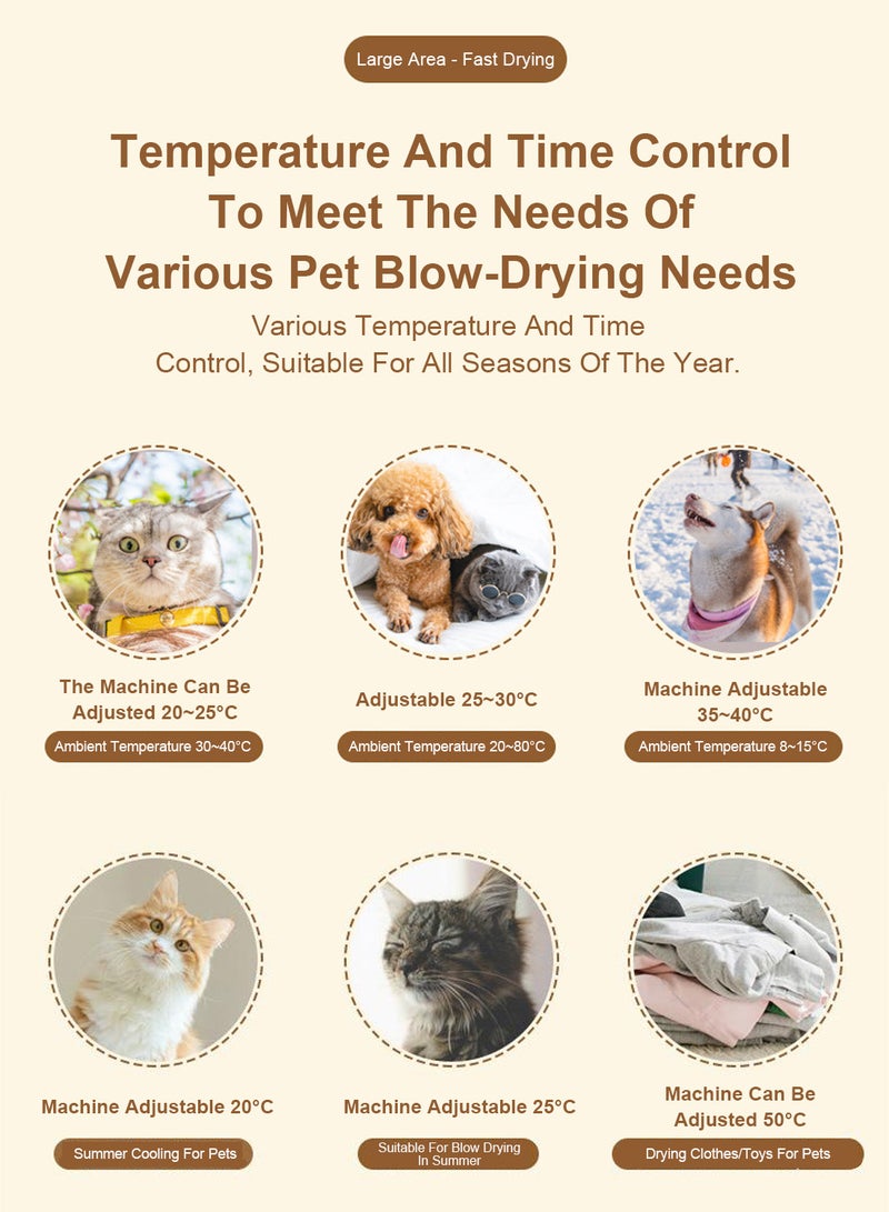 كيدل التلقائي بالكامل مجفف شعر القط ، القط ، الكلب ، ذكي التحكم في درجة الحرارة مجفف شعر الحيوانات الأليفة - Image 2
