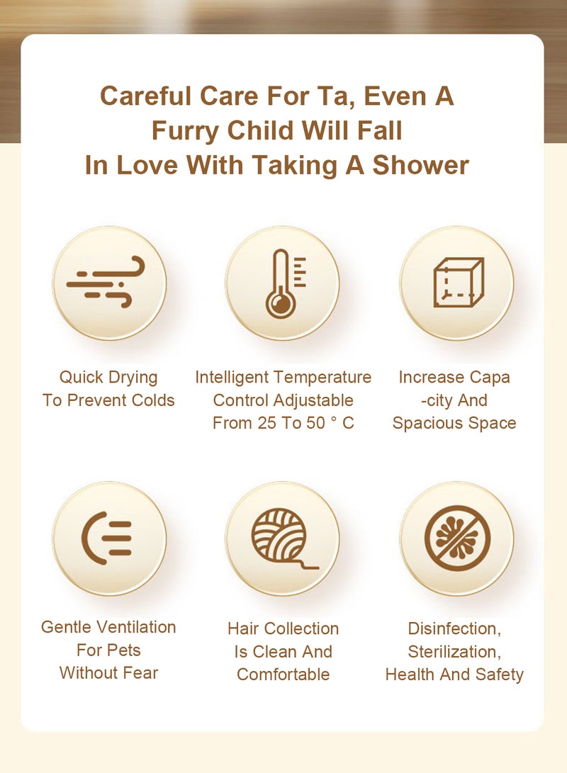 كيدل التلقائي بالكامل مجفف شعر القط ، القط ، الكلب ، ذكي التحكم في درجة الحرارة مجفف شعر الحيوانات الأليفة - Image 3