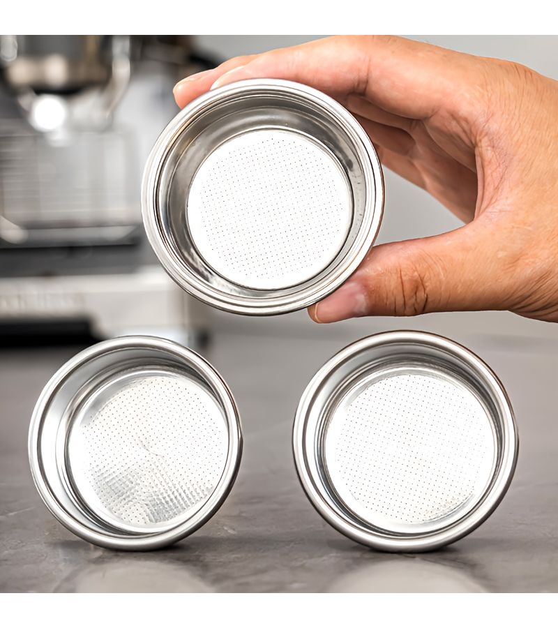 51Mm 2 Inch Double Walled Stainless Steel Coffee Press With Reusable Filter Basket And Pressure Filter 2pcs Model A Single Double - Image 2
