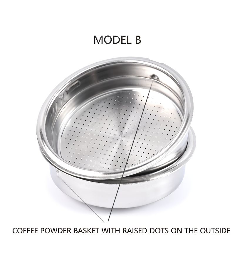 51Mm 2 Inch Double Walled Stainless Steel Coffee Press With Reusable Filter Basket And Pressure Filter 2pcs Model A Single Double - Image 5