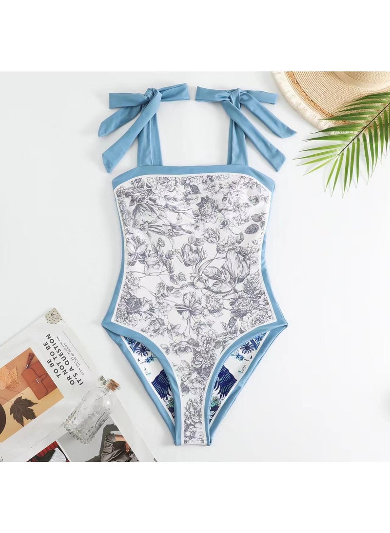 2-Piece Women Swimsuit with Skirt Holiday Beach Dress Female Retro Swimwear Vintage Surf Wear Summer - Image 4