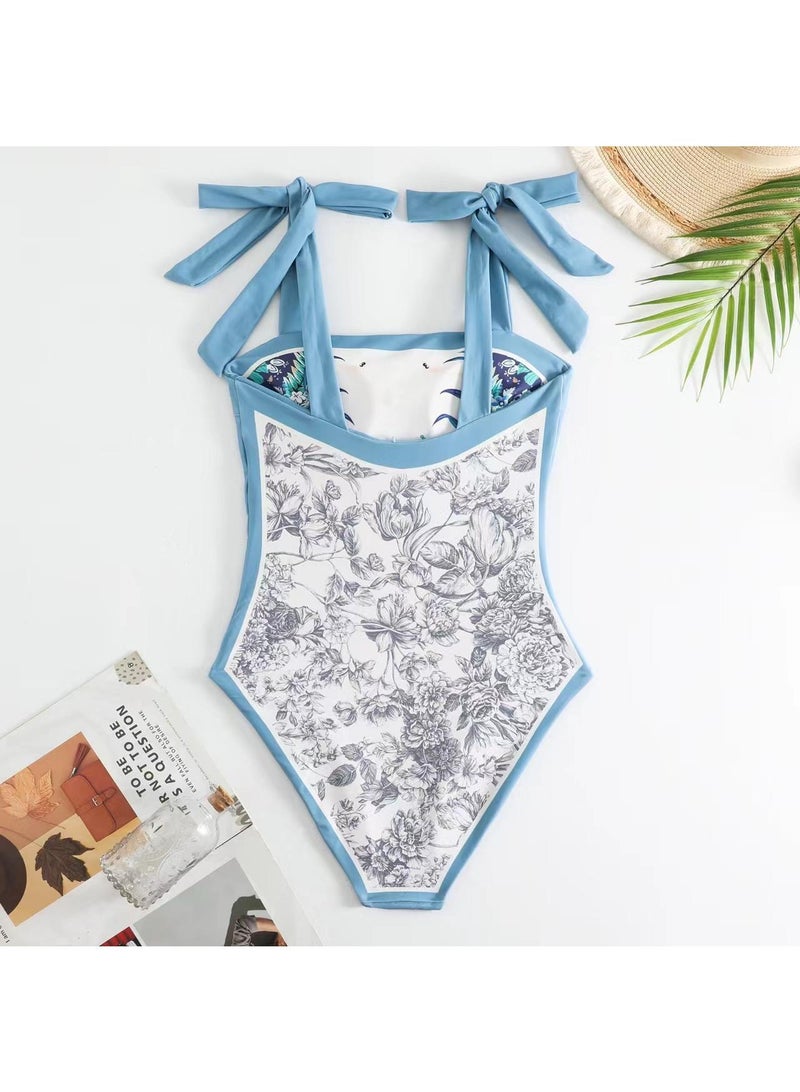 2-Piece Women Swimsuit with Skirt Holiday Beach Dress Female Retro Swimwear Vintage Surf Wear Summer - Image 5