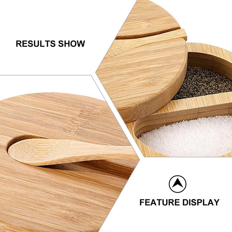 SECFOU Double-grid Seasoning Pot with Spoon, Kitchen Accessory Spice Container for Home Cooking and Table Condiment Storage - Image 3