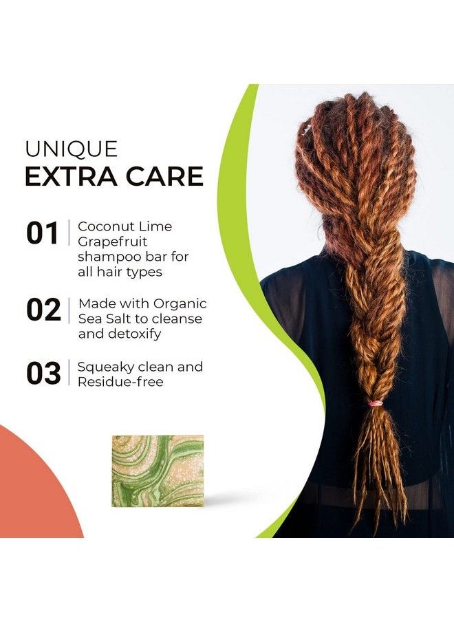 Dollylocks - Organic Shampoo Bar For Dreadlocks Vegan Shampoo With Coconut Oil Essential Oils Sea Salt Plantbased Shampoo Bars For Hair Residue Free & Cruelty Free 4.5Oz Coconut Lime Grapefruit - Image 1