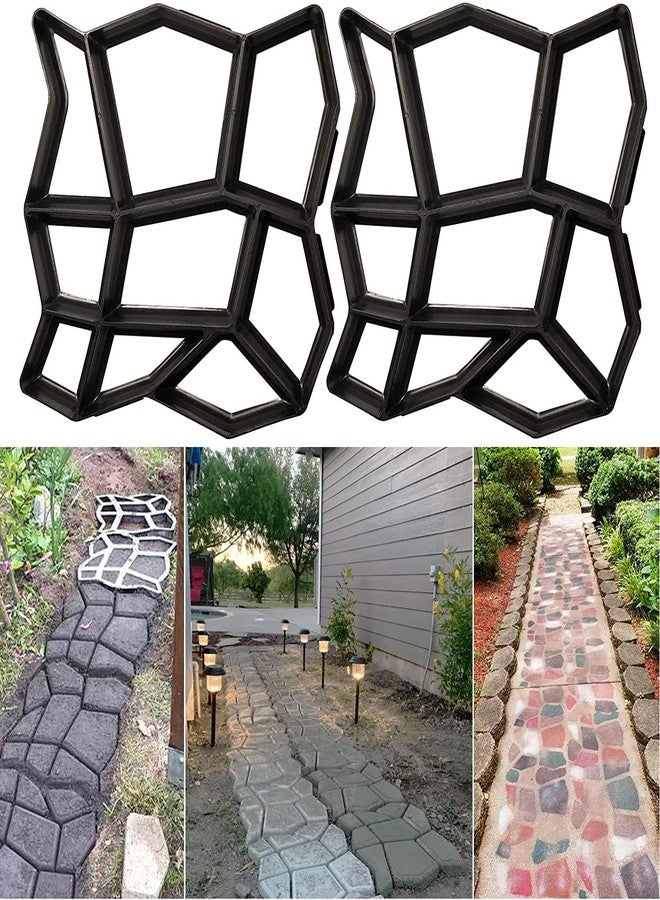 VanSmaGo Concrete Molds and Forms, 2 Pack Plus Size 16.9x16.9x1.57inch Reusable DIY Stepping Stone Cement Paver Walkways Mold Walk Maker for Patio, Lawn & Garden - Image 1