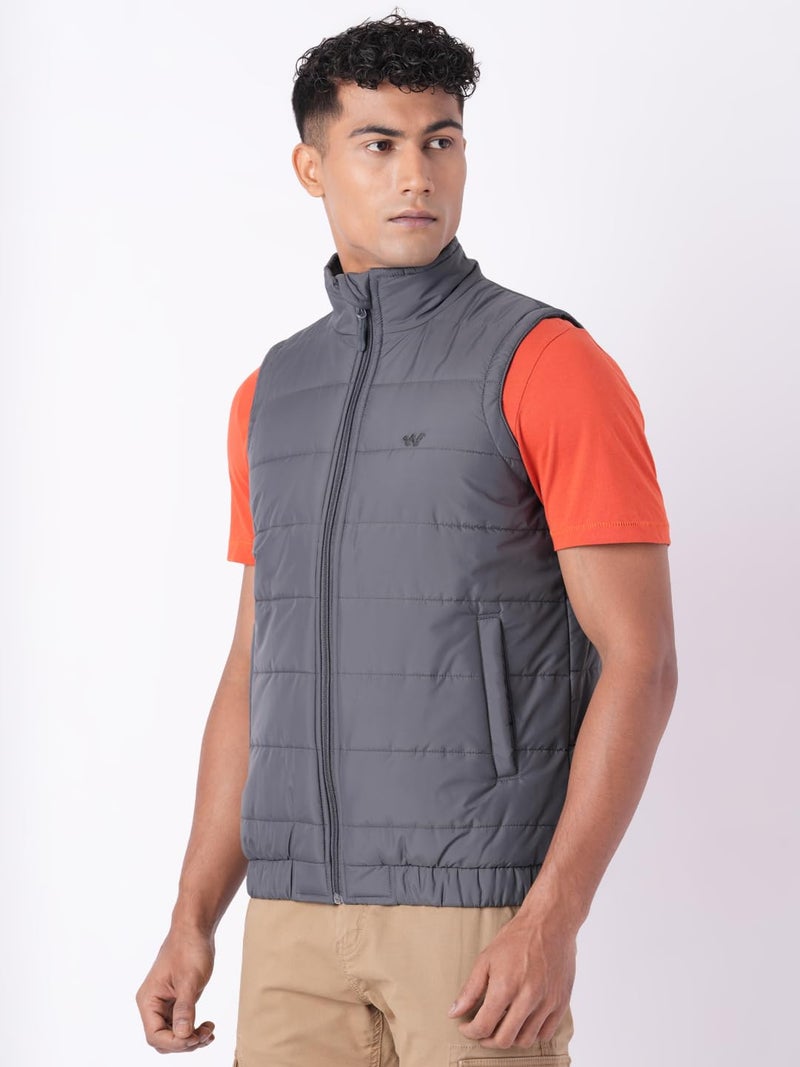 Wildcraft Men Alpine Solid Nylon Blend Collored Casual Quilted Vest, Full Sleeve - Regular fit, Grey, L - Image 2
