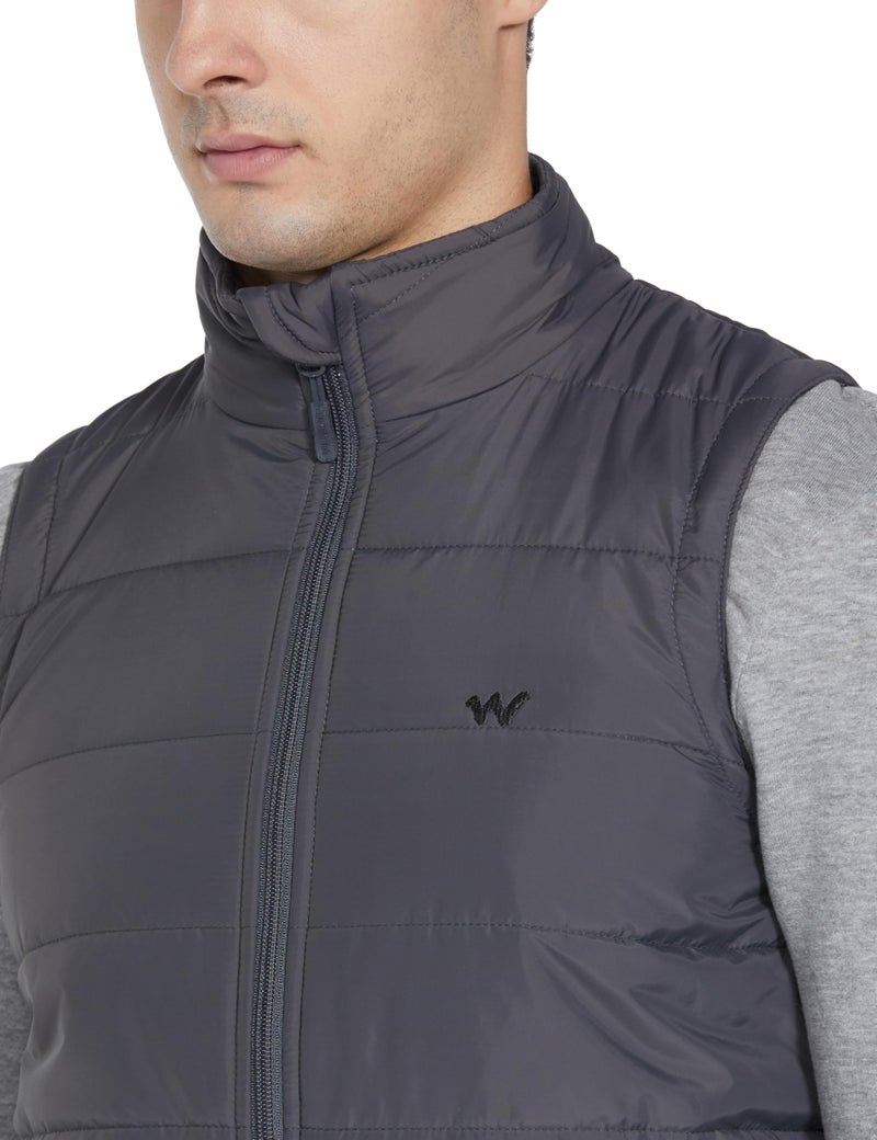 Wildcraft Men Alpine Solid Nylon Blend Collored Casual Quilted Vest, Full Sleeve - Regular fit, Grey, L - Image 3
