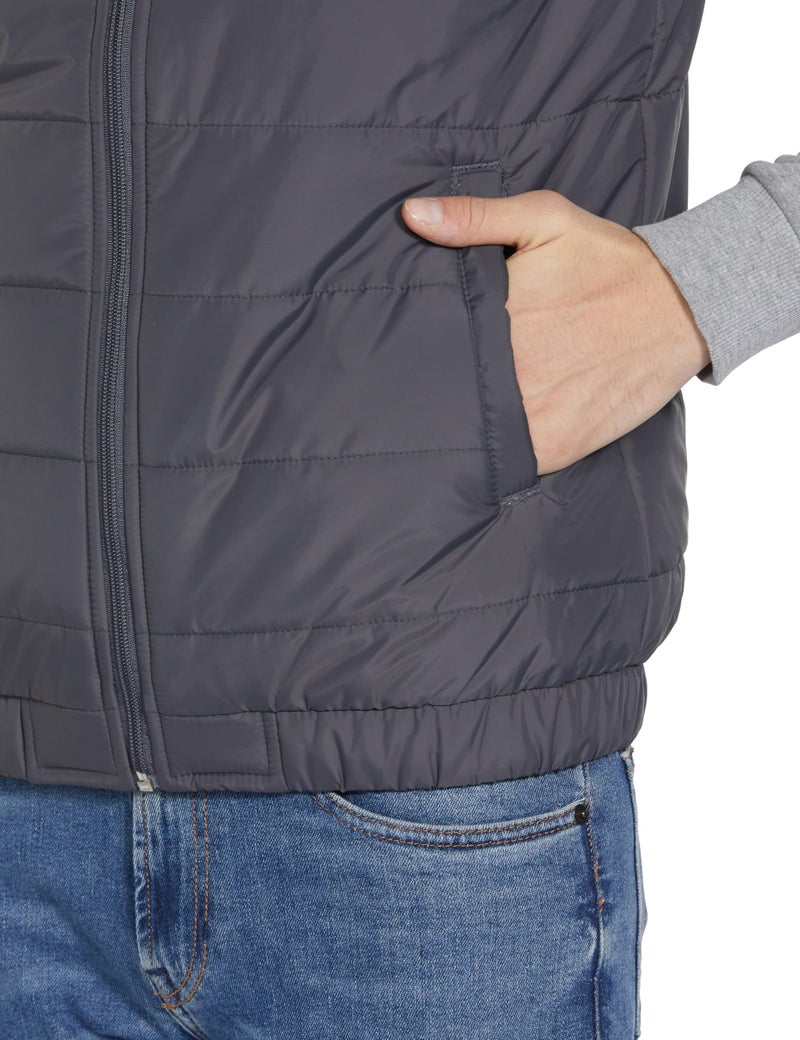 Wildcraft Men Alpine Solid Nylon Blend Collored Casual Quilted Vest, Full Sleeve - Regular fit, Grey, L - Image 4