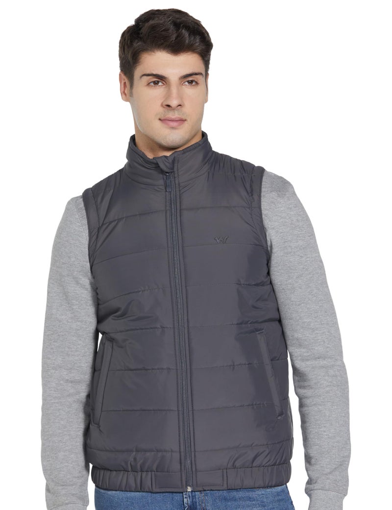 Wildcraft Men Alpine Solid Nylon Blend Collored Casual Quilted Vest, Full Sleeve - Regular fit, Grey, L - Image 5
