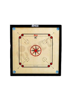 HIMCO Wooden Made In India Carrom Board With Coins And Striker Set- 18x18 inches 