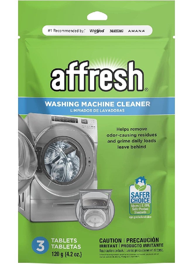 Affresh Washing Machine Cleaner Tablets 3 Pack 120g, Deep Cleaning Descaler for Front & Top Load Washer, Removes Odor, Bacteria & Limescale, Laundry Machine Cleaner - Image 1