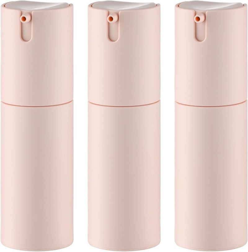 Lulupack 1 oz Airless Pump Bottles, Travel Lotion Container, Skincare Containers for Moisturizer(Plastic, 3Pcs), pink - Image 1