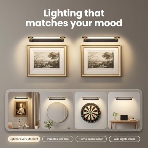 Decor chronicle 3-Color LED Mirror Light in Black & Rose Gold Finish | 50cm Wall Mounted Vanity Light for Bathroom & Bedroom | Modern Picture Light for Dressing Table & Wall Art - Image 3