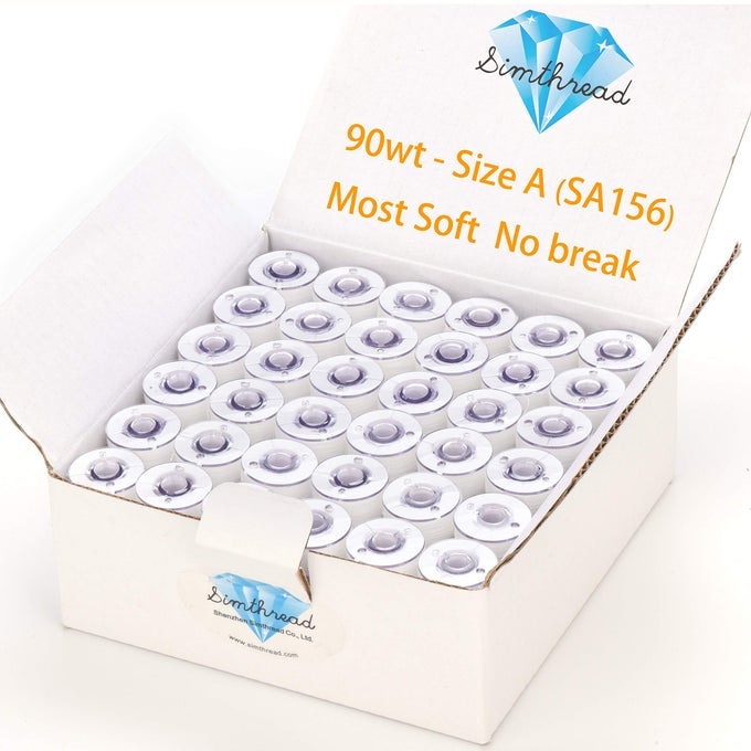 144PCS WHITE 90 WEIGHT WT60S2 PREWOUND BOBBINS THREAD SIZE A CLASS 15 PLASTIC SIDED FOR BROTHER BABYLOCK EMBROIDERY THREAD SEWING THREAD MACHINE DIY