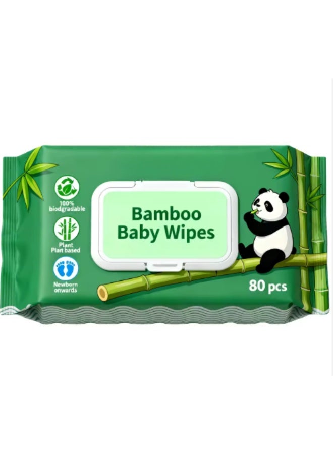 Gentle Baby Wipes 80 Pack – Moisturizing Soft Wet Wipes for Diaper Changes and Everyday Cleaning - Image 1